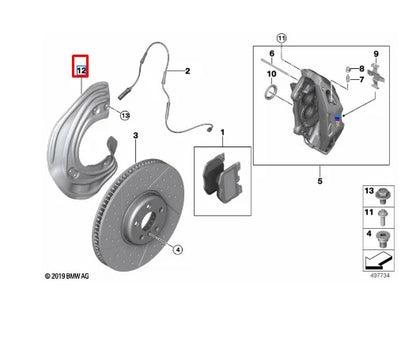 NEW BMW 3 G20 FRONT RIGHT BRAKE DISC PROTECTION 34106871338 ORIGINAL