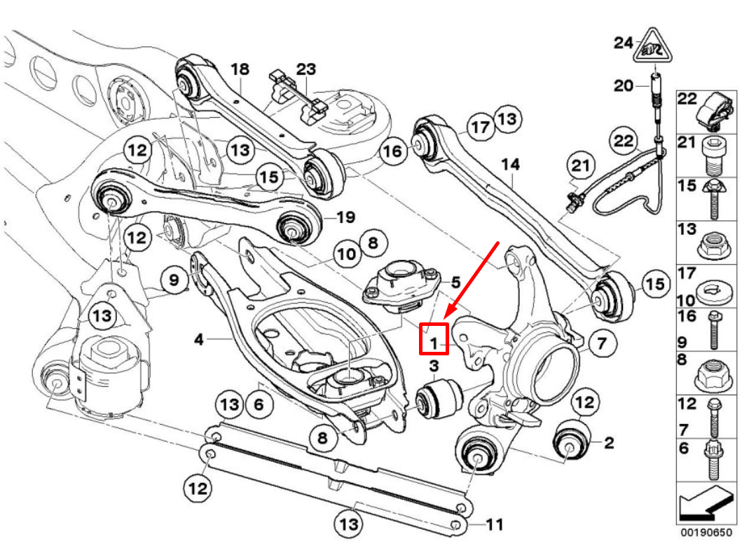 new bmw 3 e90 rear left wheel bearing 6774809 33326774809 original