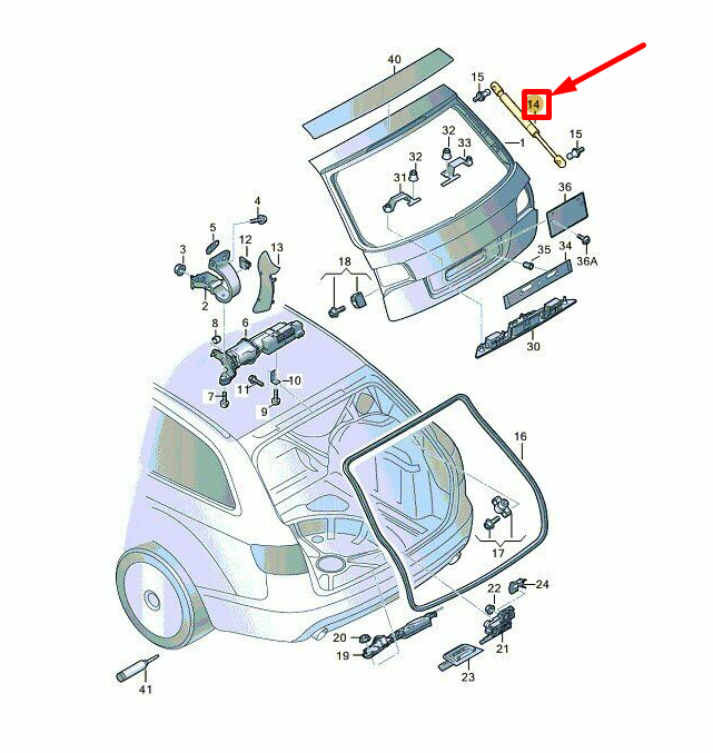 NEW AUDI A6 AVANT C6 REAR HATCH STRUT 4F9827552J ORIGINAL