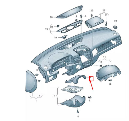 NEW VW TOUAREG 7P MK2 STEERING COLUMN UPPER TRIM 7P68585654A1