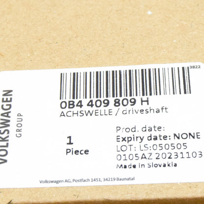 NEW AUDI A6 AVANT C7 REAR AXLE SHAFT 0B4409809H ORIGINAL