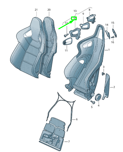 new volkswagen golf 5g mk7 front seat left handle shell 1k0882099 original