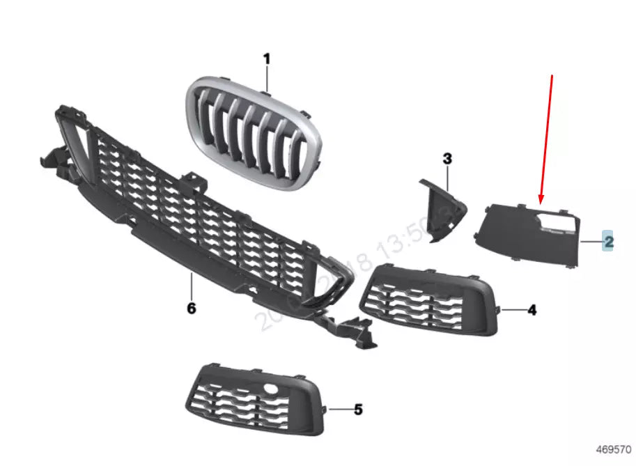 NEW BMW X1 F48 FRONT M SPORT BUMPER RIGHT COVER 51118059904 8059904 2015