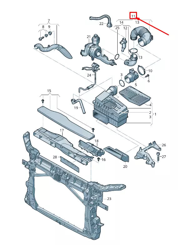 NEW VW TOURAN 5T ENGINE AIR INTAKE HOSE 5QA129654G