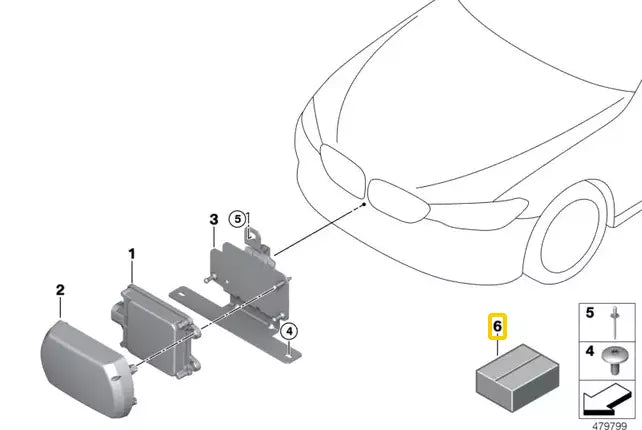 NEW BMW 5 G30 ACC SENSOR REPAIR KIT 6882614 66316882614 ORIGINAL
