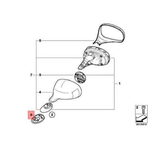 NEW BMW Z8 ROADSTER E52 OUTSIDE DOOR MIRROR BASE RIGHT 51167006150 ORIGINAL