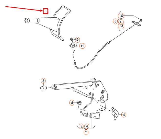 NEW VOLKSWAGEN AMAROK HANDLE FOR HAND BRAKE LEVER WITH BOOT 2H071146171N