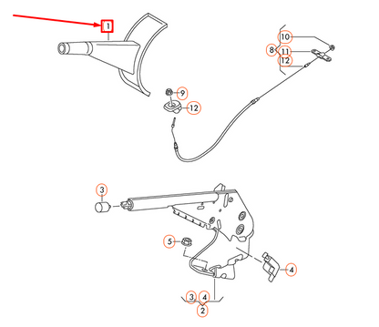 NEW VOLKSWAGEN AMAROK HANDLE FOR HAND BRAKE LEVER WITH BOOT 2H071146171N