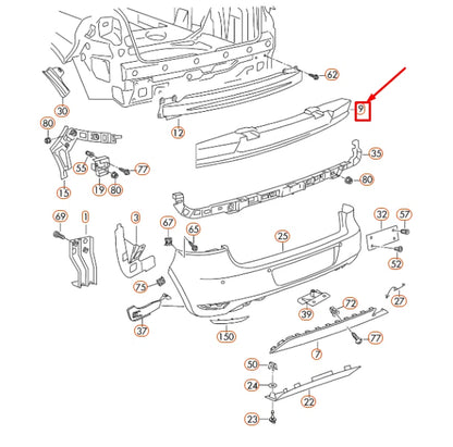 NEW VOLKSWAGEN GOLF MK6 REAR BUMPER FOAM FOAM FILLER PIECE 5K0807251B ORIGINAL
