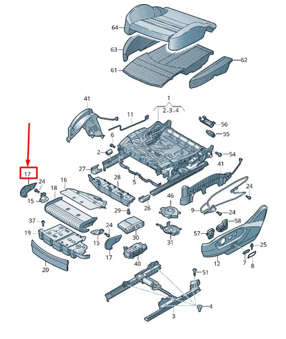 NEW VW TOUAREG CR FRONT SEAT CUSHION DEPTH EXTENSION TRIM 4M08817912JV