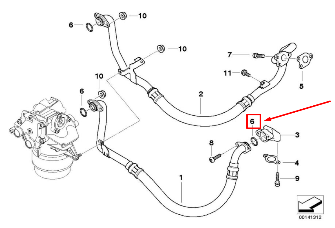 new bmw 6 e63 engine oil filter adapter seal 11427832782 7832782 original