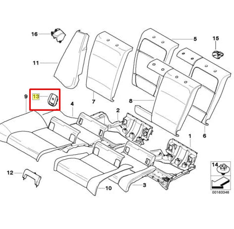 NEW BMW 3 E93 CHILD SEAT ISOFIX MOUNT COVER FLAP TRIM 52209112425 ORIGINAL