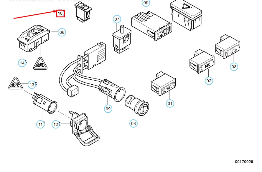 NEW BMW 5 E39 TIRE PRESSURE CONTROL SWITCH 61318375413 8375413 ORIGINAL