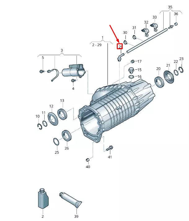 NEW VW TOUAREG 7P MK2 TRANSFER CASE BREATHER LINE 0AD301474A