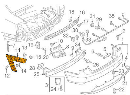 NEW AUDI A6 C7 LEFT BUMPER SUPPORT BRACKET 4G5807453B ORIGINAL