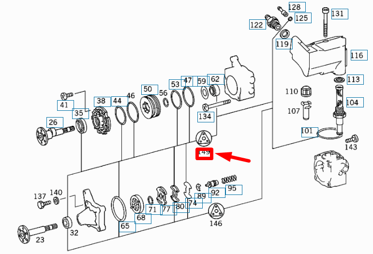 NEW MERCEDES-BENZ S W140 POWER STEERING PUMP SEAL KIT A0004603780 ORIGINAL
