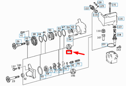 NEW MERCEDES-BENZ S W140 POWER STEERING PUMP SEAL KIT A0004603780 ORIGINAL