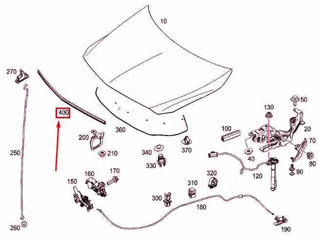 NEW MERCEDES-BENZ A W176 ENGINE HOOD SEAL A2468870098 ORIGINAL