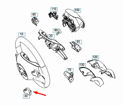 NEW MERCEDES-BENZ GLE W166 STEERING WHEEL SHIFT ROCKER ARMS L & R A0005453968