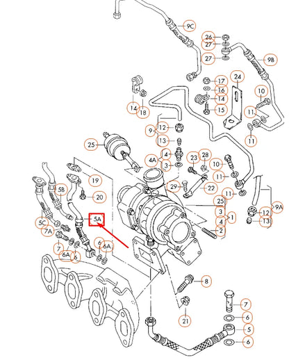 NEW AUDI A4 B7 OIL RETURN LINE 028145736AH