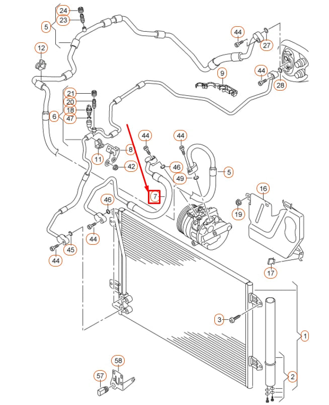 NEW VOLKSWAGEN PASSAT B8 A/C REFRIGERANT HOSE 561820721A ORIGINAL