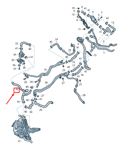 new audi a8 4n engine coolant hose 4n0265036 original