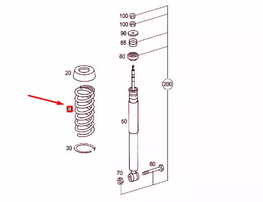 NEW MERCEDES-BENZ C W203 REAR COIL SPRING A2103243604 ORIGINAL