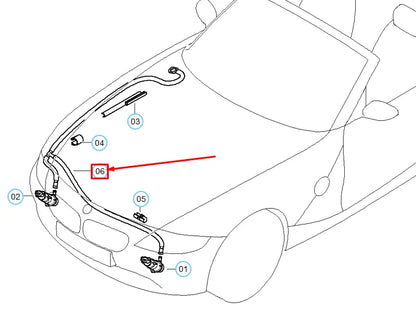 NEW BMW Z4 COUPE E86 HEADLIGHT CLEANING SYSTEM HOSE 61677037416 7037416 ORIGINAL