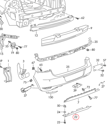 NEW VW GOLF MK6 REAR BUMPER COVER TRIM TOW HOOK BAR BEZEL 5K6807397F9B9 ORIGINAL