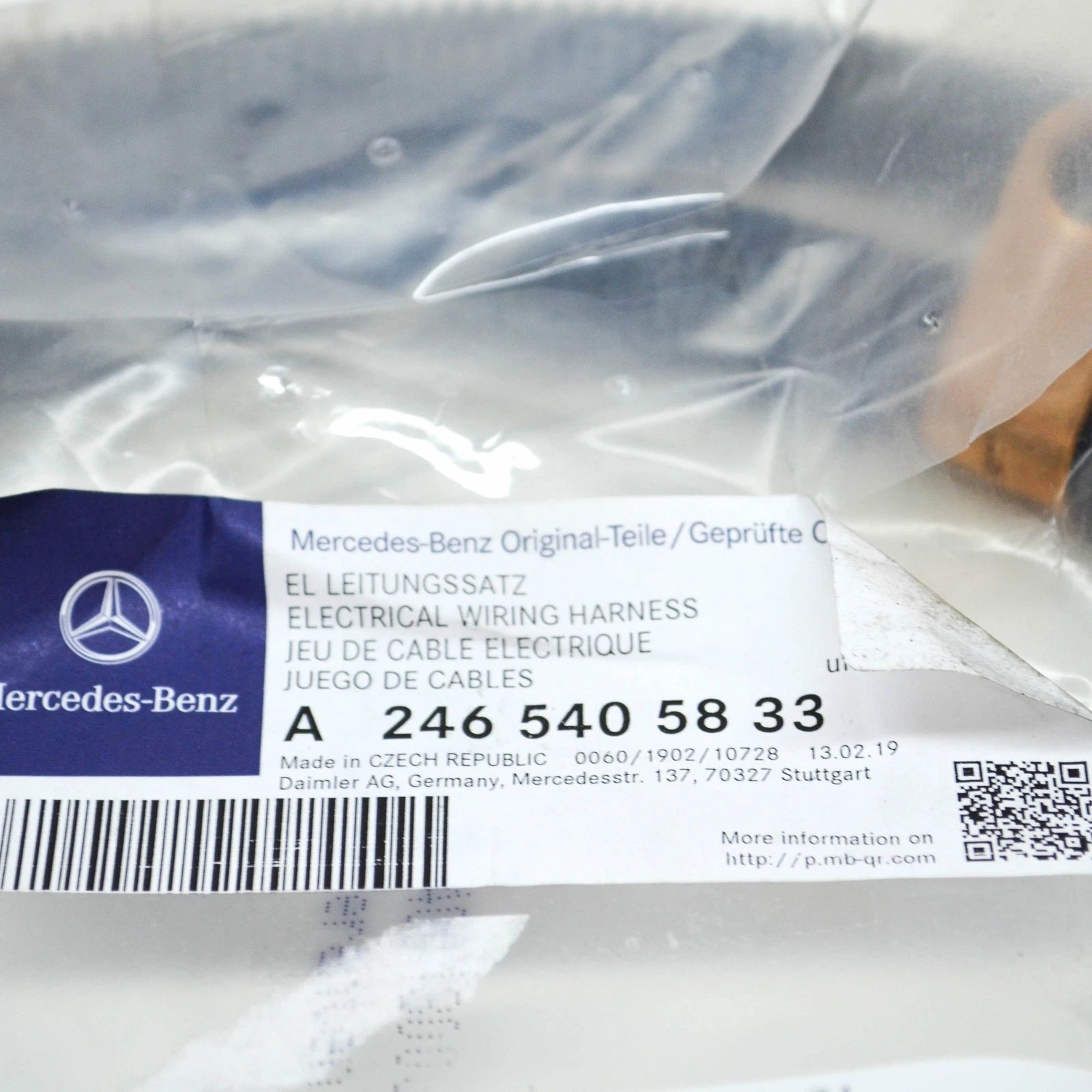 NEW MERCEDES-BENZ B W246 STARTER MOTOR WIRING CABLE A2465405833 ORIGINAL