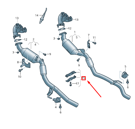 NEW VW TOUAREG 7P MK2 EXHAUST SYSTEM RETAINER 7P0298055 ORIGINAL