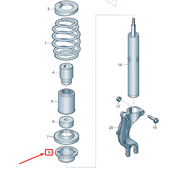 NEW AUDI Q5 80A FRONT AXLE LOWER COIL SPRING INSULATOR 4M0412103A ORIGINAL