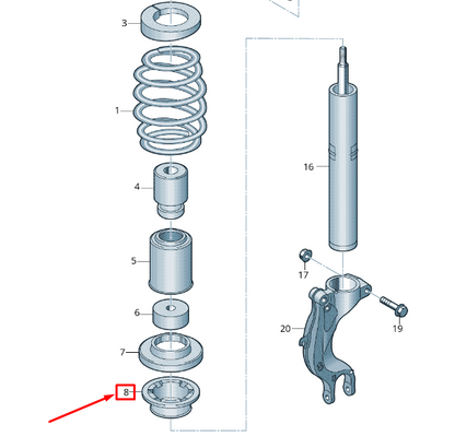NEW AUDI Q5 80A FRONT AXLE LOWER COIL SPRING INSULATOR 4M0412103A ORIGINAL