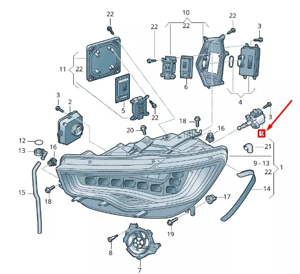NEW AUDI A7 SPORTBACK 4G8 HEADLAMP RANGE CONTROL MOTOR 4G0941295 ORIGINAL