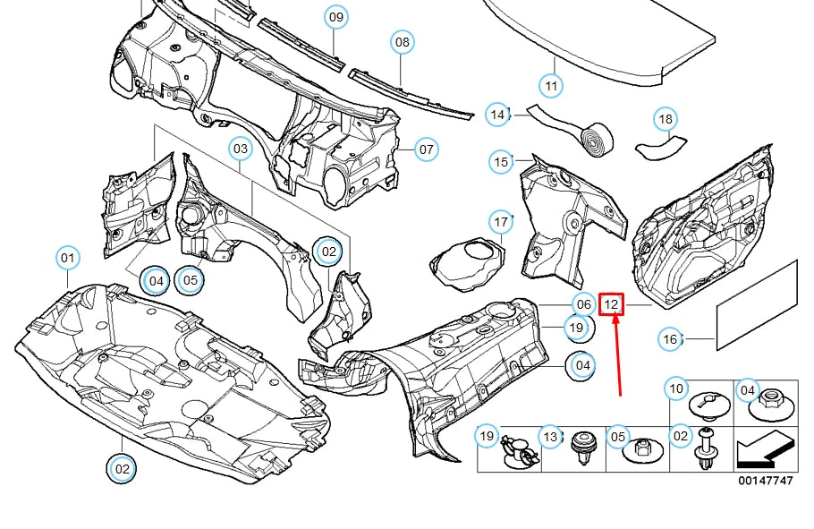 NEW BMW 3 E46 FRONT RIGHT DOOR SOUND INSULATING 51487114714 7114714 ORIGINAL