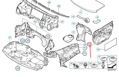 NEW BMW 3 E46 FRONT RIGHT DOOR SOUND INSULATING 51487114714 7114714 ORIGINAL