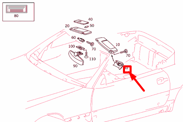 NEW MERCEDES-BENZ SL R129 RIGHT SUN VISOR MOUNT CAP A12981106611A26 ORIGINAL