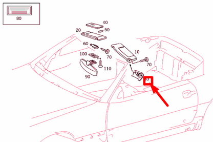 NEW MERCEDES-BENZ SL R129 RIGHT SUN VISOR MOUNT CAP A12981106611A26 ORIGINAL