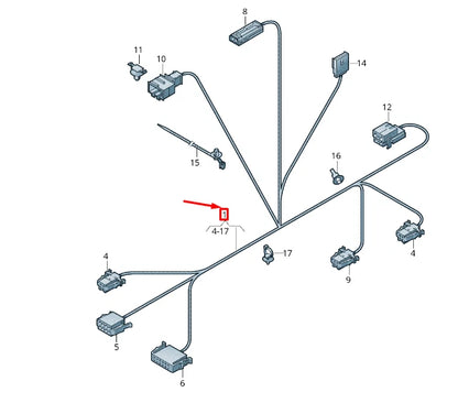 NEW VW TOUAREG MK2 FRONT SEAT BACKREST FRAME WIRING HARNESS 7P6971384F