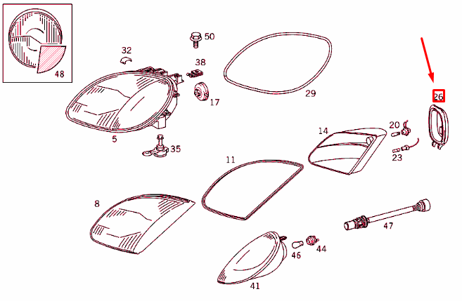 NEW MERCEDES-BENZ SLK R170 HEADLAMP BULB COVER CAP A1708200149 ORIGINAL