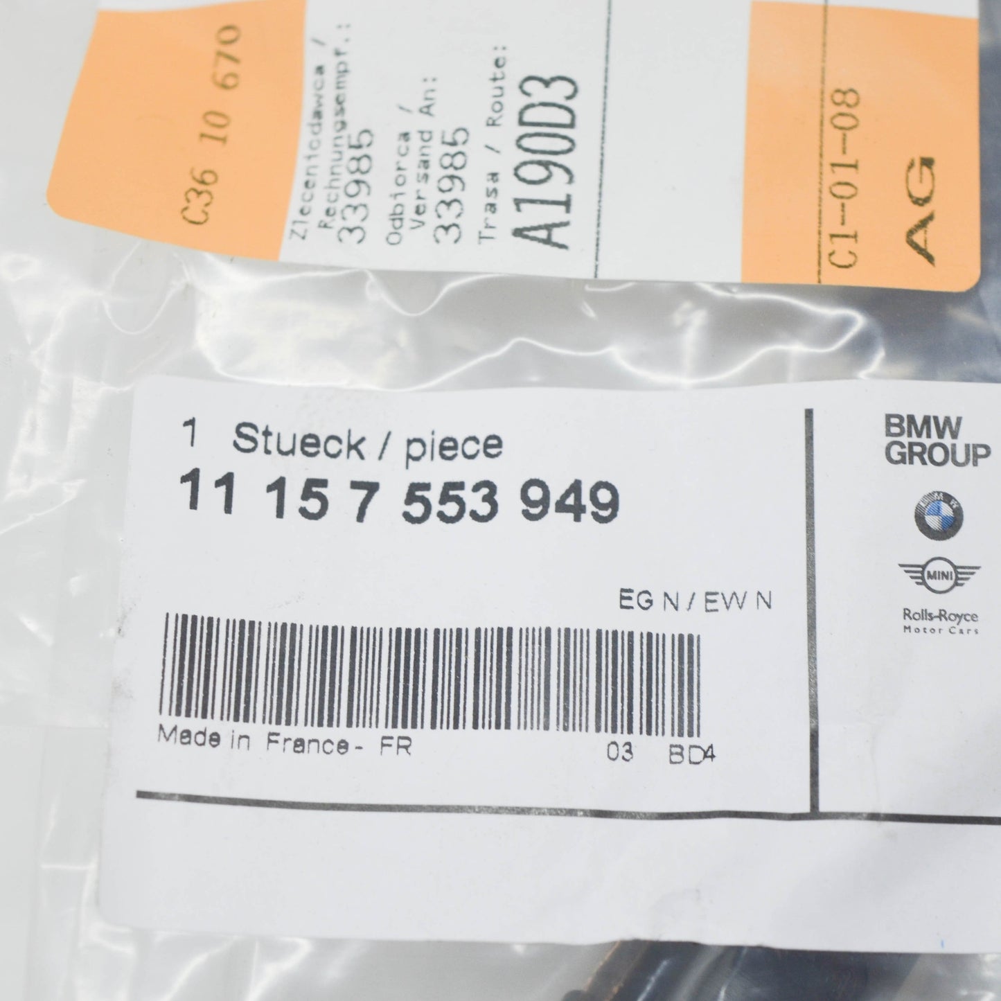 new bmw 5 e60 crankcase vent hose 11157553949 3.0 petrol original