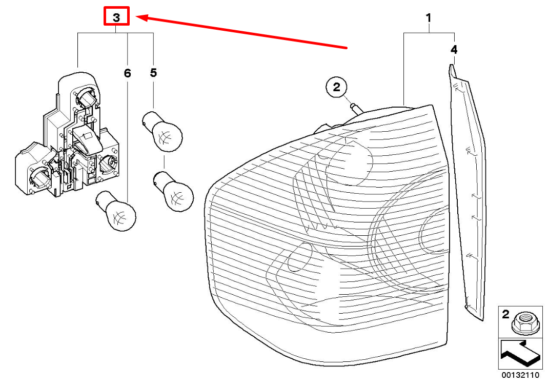 new bmw x3 e83 rear left taillight bulb holder 63213418439 3418439 original