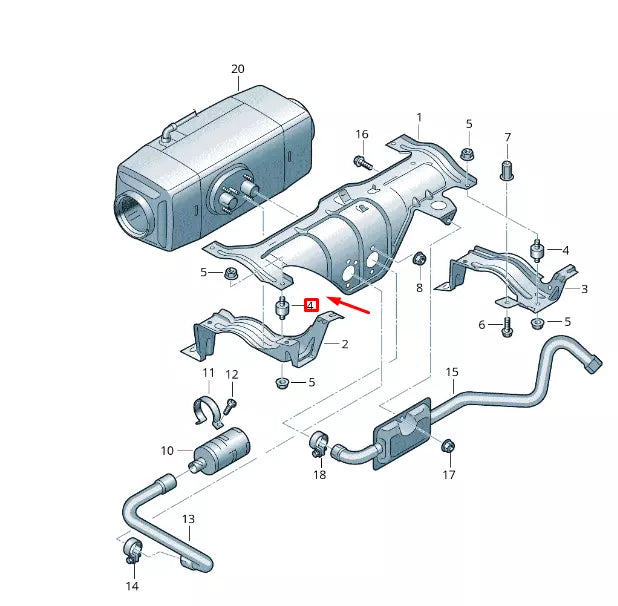 NEW VW TRANSPORTER VI T6 AUXILIARY HEATER BONDED RUBBER BUSH 7H0819965A