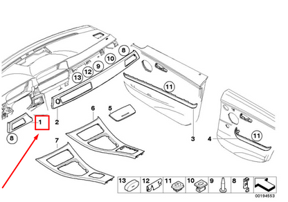 new bmw 3 e90 left dashboard aluminium cover 51459147390 9147390 original