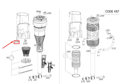 NEW MERCEDES-BENZ S W222 REAR LEFT SUSPENSION STRUT COVER A2226980030 ORIGINAL