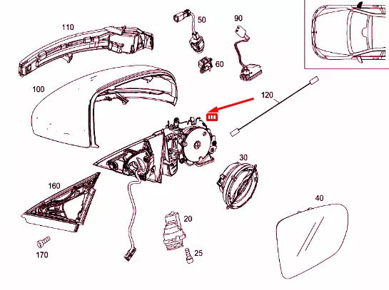 NEW MERCEDES-BENZ S W222 FRONT RIGHT DOOR MIRROR FRAME LHD A2228106200
