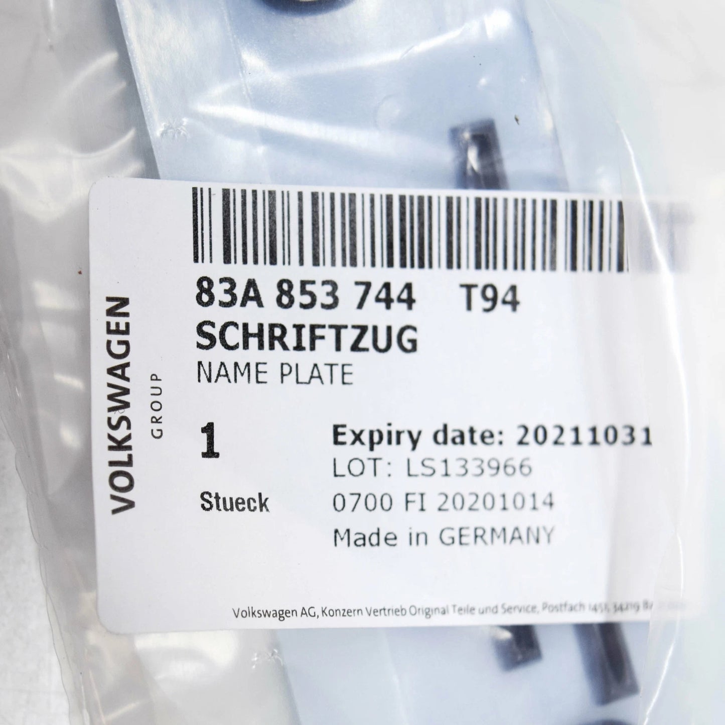 NEW AUDI Q3 F3 REAR '35 TFSI' BADGE INSCRIPTION 83A853744T94 ORIGINAL