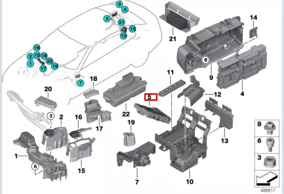 NEW BMW 5 G30 POWER B DISTRIBUTION BOX 9353742 61149353742 ORIGINAL