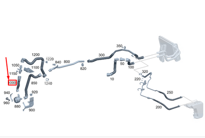 new mercedes-benz s w223 coolant pump hose a2238309502 original