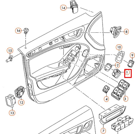 NEW AUDI A4 B8 EXTERIOR MIRROR CONTROL SWITCH 8K0959565E WEP